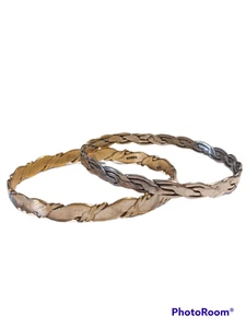 Pair of Sterling Silver Twisted Sterling Silver Bracelets Taxco 925 - Picture 1 of 3