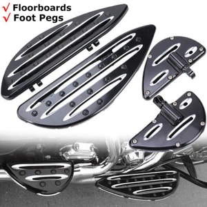 Front/Rear Passenger Floorboards Foot Pegs Pedal For Harley Touring Dyna Softail - Picture 1 of 38