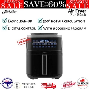 Sunbeam SteamFry Air Fryer Steamer Oven Digital Roast Grill Chicken Reheat Black - Picture 1 of 12