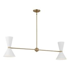 Kichler Phi" 4 Light Linear Chandelier Champagne Bronze/White - 52569CPZWH