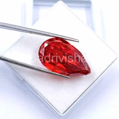 96CT RAVISHING ORANGE COLOR SPINEL NATURAL CERTIFIED PEAR CUT LOOSE GEMSTONE EKR - Image 1 of 4