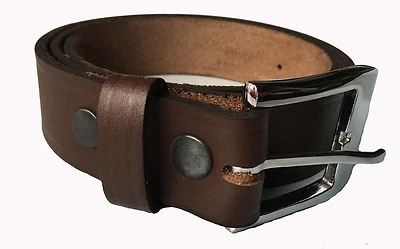 NEW MENS BROWN DETACHABLE BUCKLE TOP GRAIN GENUINE LEATHER BELT  - image 1 of 2