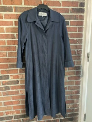 BERNARDO Lightweight Navy TRENCH POLYESTER DRESS COAT SIZE 8 Or MEDIUM  - Image 1 of 4
