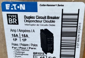 NUEVO Eaton BR1515 15 amperios disyuntor tándem cortador martillo - Imagen 1 de 6