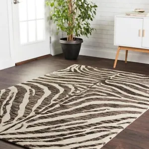 Rug New Look Zebra Skin Hand Tufted Black And White Carpet Anti Skid Rug Animal - Picture 1 of 4