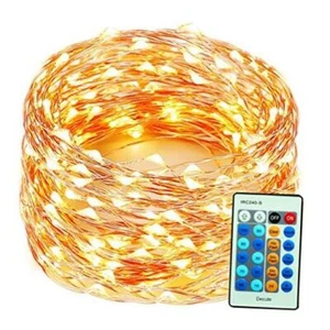 300Led 99FT Copper Wire Christmas Fairy String Lights 99 Feet Warm White - Picture 1 of 8
