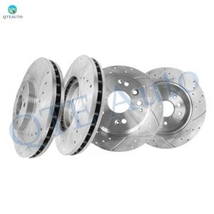 Juego de 4 rotores de disco de freno ranurados perforados delanteros-traseros para Acura TL 1999-2008 - Imagen 1 de 10