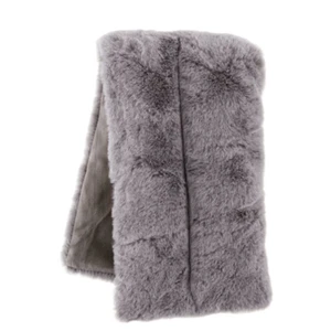 ๐ Grey Faux Fur Scented Microwavable Body Wrap ๐ธ Lavender Heat Therapy Comfort - Picture 1 of 3