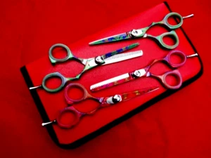 4 x Scissors_5" Hairdressing & Hair Thinning Scissors + Case - Picture 1 of 14