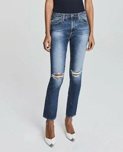 AG Faye Mid Rise Distressed Slim Straight Jean 15 Years Mulholland Dr Size 30 - Picture 1 of 12