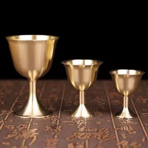 Copper Cup Wine Goblet Chalice Small Tarot Wicca Pagan Altar Prop Retro Mini - Picture 1 of 15