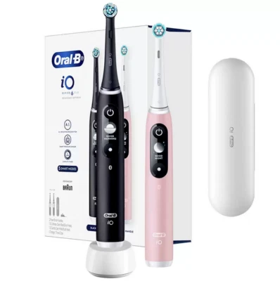 Oral-B iO Series 6 Duo Electric Toothbrush - Black Onyx And Light Rose New - image 1 of 2