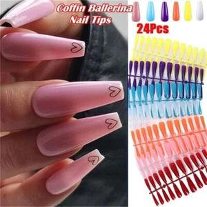Extension Full Cover Ballerina Nail Nail Tips Coffin Fake Nail False Nails - Picture 1 of 18