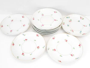 Vintage H. Selb & Co. Bavaria Lot of 9 Porcelain Saucers Handpainted Roses 5.5" - Picture 1 of 4