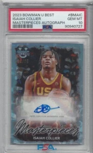 ISAIAH COLLIER 2023-24 BOWMANS BEST UNIV MASTERPIECES AUTO /75 PSA 10 GEM MINT  - Picture 1 of 2