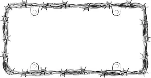 22230 Barbed Wire II License Plate Frame Chrome 1 Frame - Picture 1 of 3