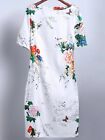 SheIn Women White Floral Butterfly Sheath Fitted Slim Dress XS 2 Party Wedding