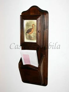 Massivholz Schlüßel-kasten braun mit Briefablage kolonial nußbaum Hänge-schrank - Bild 1 von 10