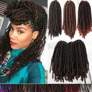 3 Paquetes de Trenzas de Crochet Spring Twist Ombre Colores Trenzado Sintético Cabello-12 Estilo - Imagen 1 de 24