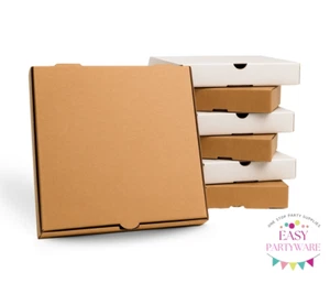 Plain Pizza Boxes, Takeaway Pizza Box, Brown & White 7 - 16 inch Packaging Boxes - Picture 1 of 4
