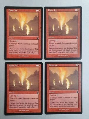 Flame Jet x4 PLAYSET, MTG Urza's Destiny (1999) Common Red Sorcery NM - Image 1 of 2