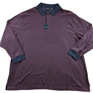 Harbor Bay Shirt Mens 4XL Big Tall Red Navy Blue Stripes long sleeves Preppy - Picture 1 of 6