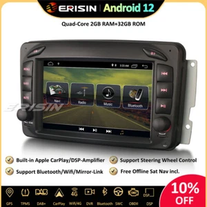 DAB+ Carplay Android 12 Autoradio GPS Wifi RDS Mercedes C/CLK/G Class W209 W203 - Foto 1 di 19