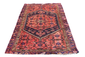 Tribal Nomadic Vintage Turkish 4' 3" x 6' 5" Pink Hand Knotted Area Rug - Picture 1 of 6