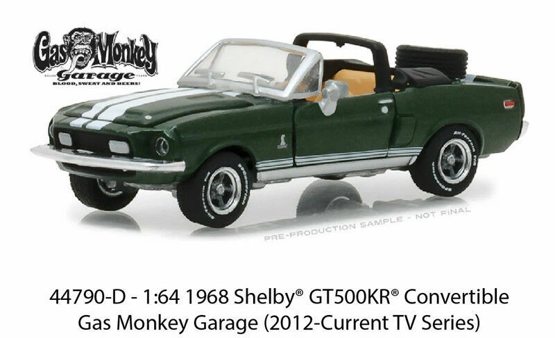 Coche convertible Greenlight 1:64 Gas Monkey Garage 1968 Shelby GT500KR 44790-D Foto 1 de 1
