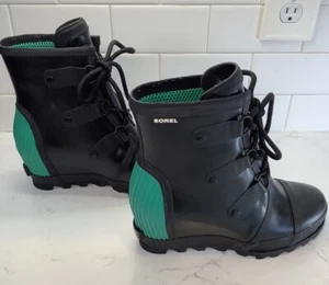 Sorel Joan Rain Wedge Rubber Boot Waterproof Snow Rain Winter Breathable  8.5 - Picture 1 of 9