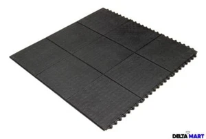 INTERLOCKING RUBBER FLOOR MATS GYM EXERCISE MAT 3'x3'(90x90cm)16mm Free POST - Picture 1 of 3