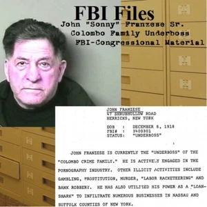 John "Sonny" Franzese Sr. Colombo Family Underboss FBI file/audizioni unità USB - Foto 1 di 10