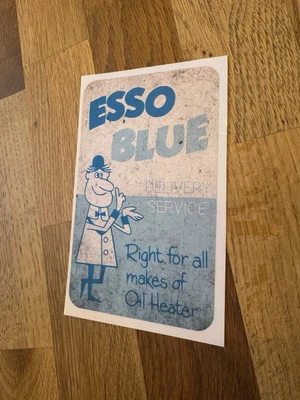 Esso Blue Man Sticker Decal For Valor Paraffin Pouring Can  - Image 1 of 2