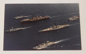 USS New Jersey (BB 62) with task group during West Pac 83 postcard unused - Picture 1 of 2