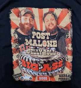Camisa Post Malone + Jelly Roll 2XL, camiseta Big Ass Stadium Tour, mercancía de concierto 2025 - Imagen 1 de 5