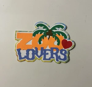 Zoo Lover Scrapbook Title Die Cut Paper Pieced Handmade - Picture 1 of 3