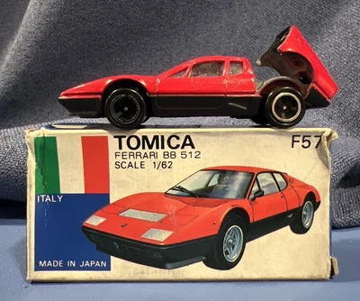 Tomica Ferrari BB 512 1979 rojo descontinuado caja azul fundido a presión coche F57 Japón Tomy Foto 1 de 4