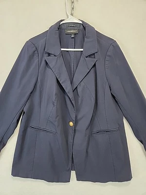 Lane Bryant The Bryant Blazer Womens 18 Navy Blue Sexy Stretch One-Button Office - Image 1 of 4