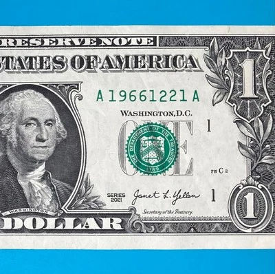 1966 December 21 (A 19661221 A) BIRTHDAY Note $1 One Dollar Bill - Image 1 of 4