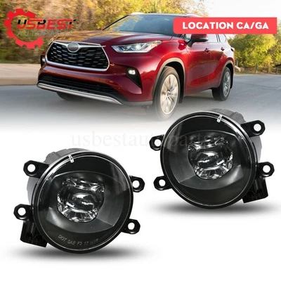 Front Bumper LED Fog Lights Lamp For Toyota Highlander 2020-2023 Left+Right Pair - Image 1 of 4