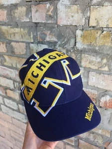 Vintage Michigan Wolverines Snapback Hat Big Logo The Game 90s Rare - Picture 1 of 16