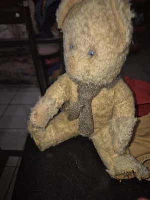  ours ancien  Remplis de paille hauteur 34 cm Articulé  - Photo 1/4