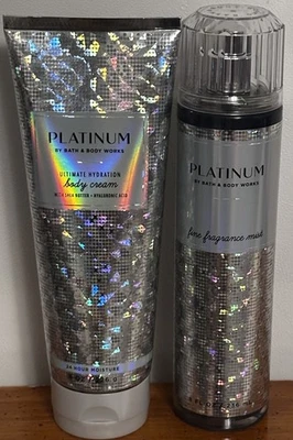 Platinum by Bath & Body Works Fragrance Body Mist Body Cream Lotion 2pc Set New - Image 1 of 4