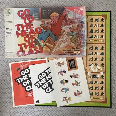 Vintage Go To The Head Of The Class Board Game 1986 MB Over 1000 questions  - Image 1 of 4