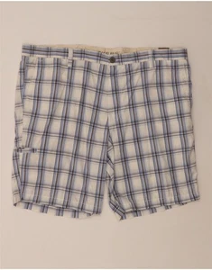 DOCKERS Mens Cargo Shorts W44 2XL White Check Cotton CX11 - Picture 1 of 3
