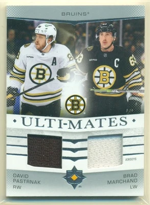 2024-25 Upper Deck Ultimate Collection Ulti-Mates Dual Jersey PASTRNAK MARCHAND - Image 1 of 2
