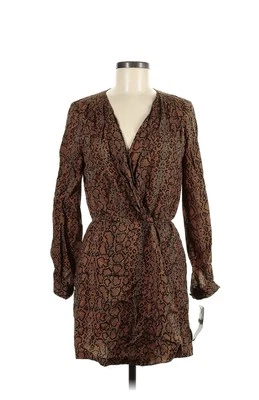 Mini Vestido Para Mujer French Connection Manga Larga Estampado Serpiente Talla 6 Nuevo Con Etiquetas Foto 1 de 4