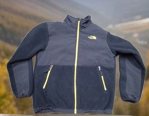 the NORTH FACE DENALI HEAVY FLEECE JACKET Boys sz Large 14/16 Fleece Gray/Black - Picture 1 of 12