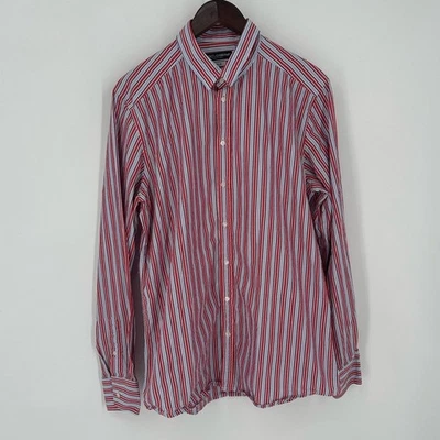 Camisa abotonada Dolce and Gabbana dorada para hombre talla 16,5 42 rayas rojo azul Foto 1 de 4