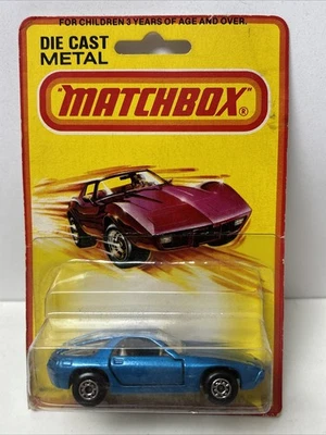 IMPERFECT CARD 1981 Matchbox #59 Blue Porsche 928 - Image 1 of 4